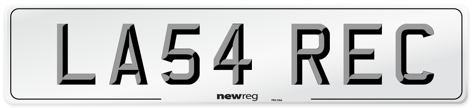 LA54 REC Number Plate from New Reg